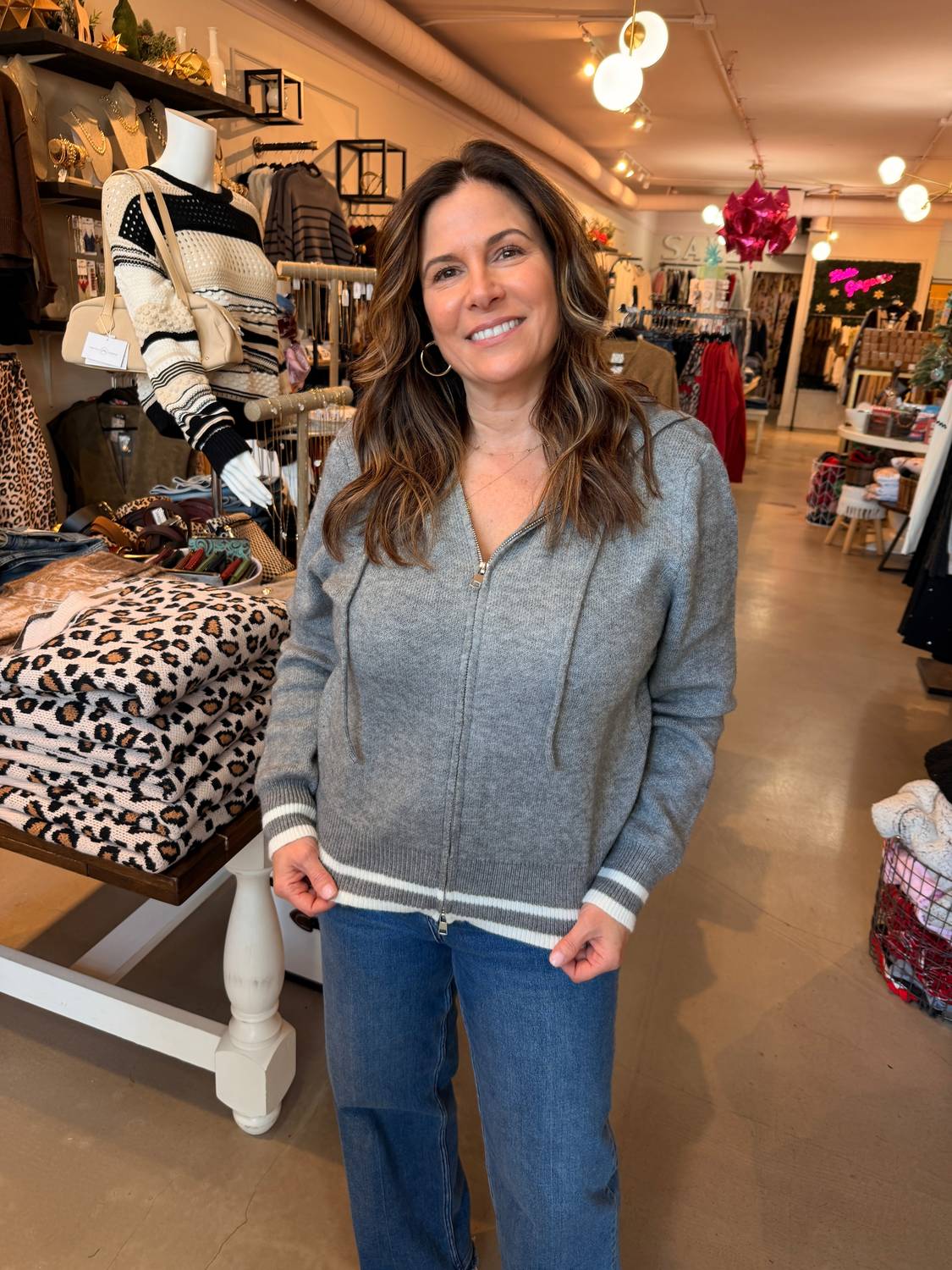 She + Sky - Zip Up Hooded Sweater