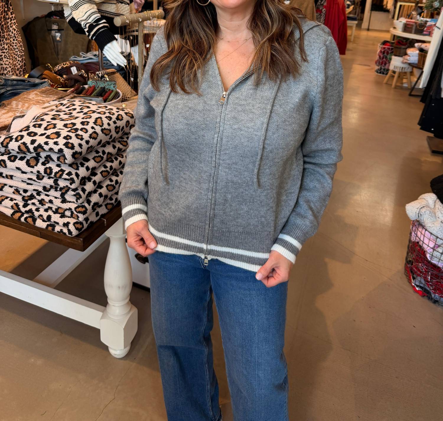 She + Sky - Zip Up Hooded Sweater