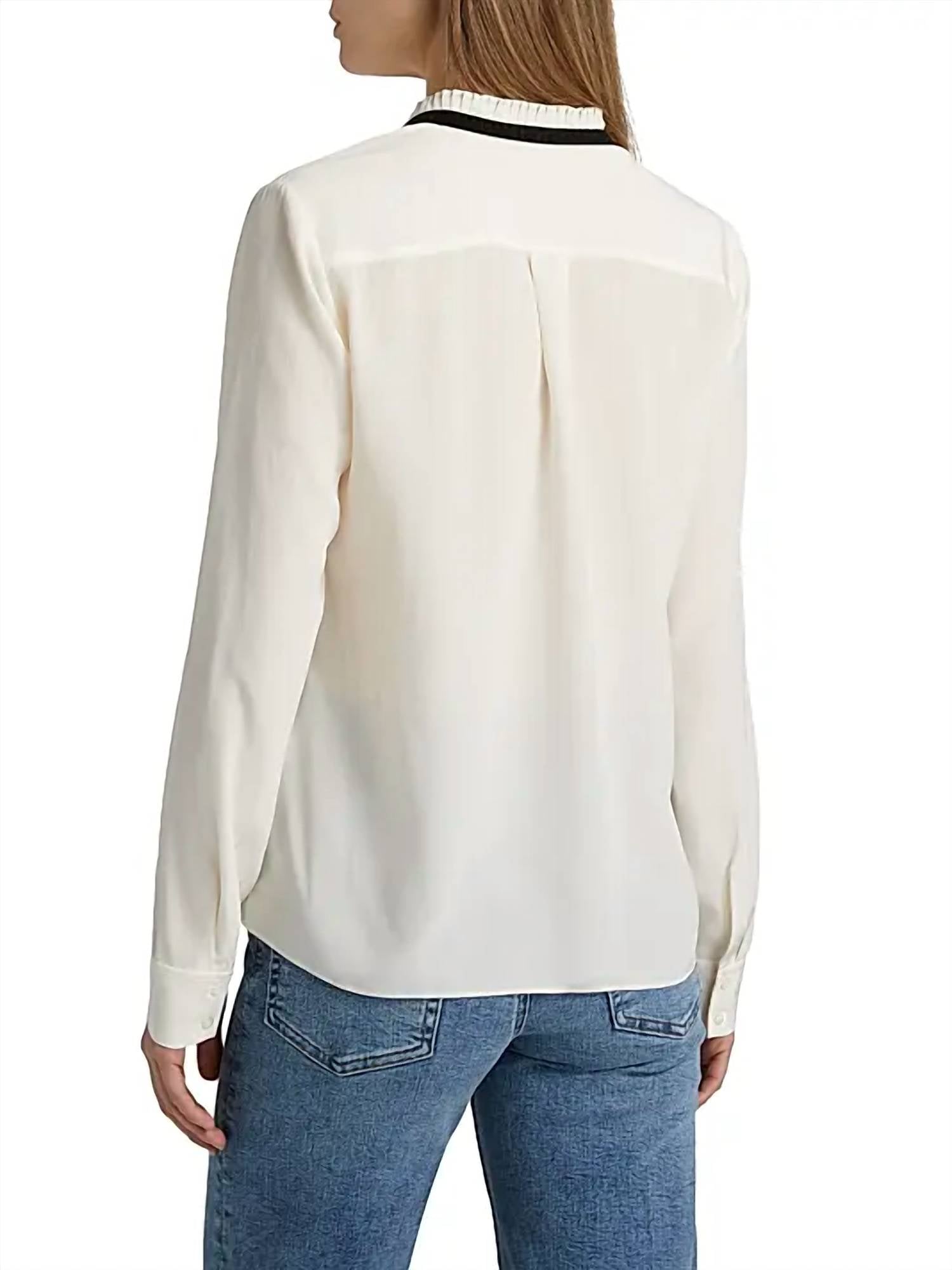 Frame - Velvet Tie Ruffle Blouse