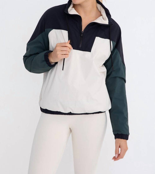 Mono B - Dash Color Block 1/4 Zip Pullover Jacket