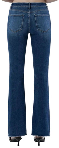 Lovervet - Women's Mid Rise Raw Hem Bootcut Jeans