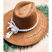 Wild Indigo Women's I Can Do All Things Rancher Hat in beige - women's hat - detail view