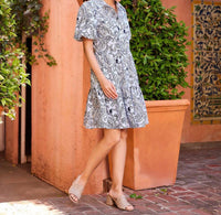 Karen Kane - Puff Sleeve Tiered Shirtdress