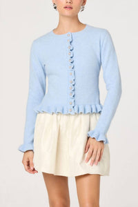 ASTR Eowyn Relaxed Cardigan in blue - women's cardigan
