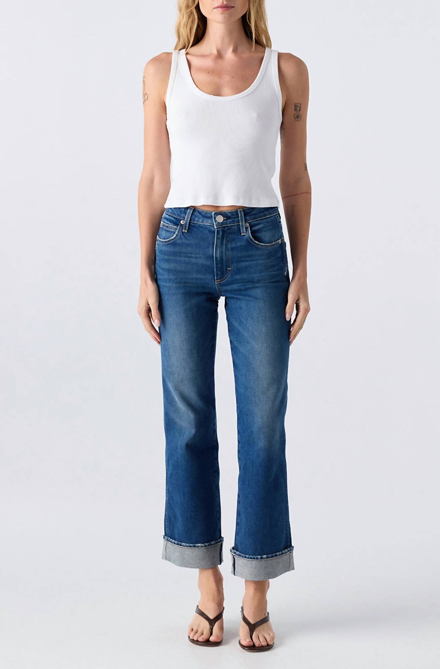 AMO Rosa Mini Bootcut Jeans in lush - women's jeans