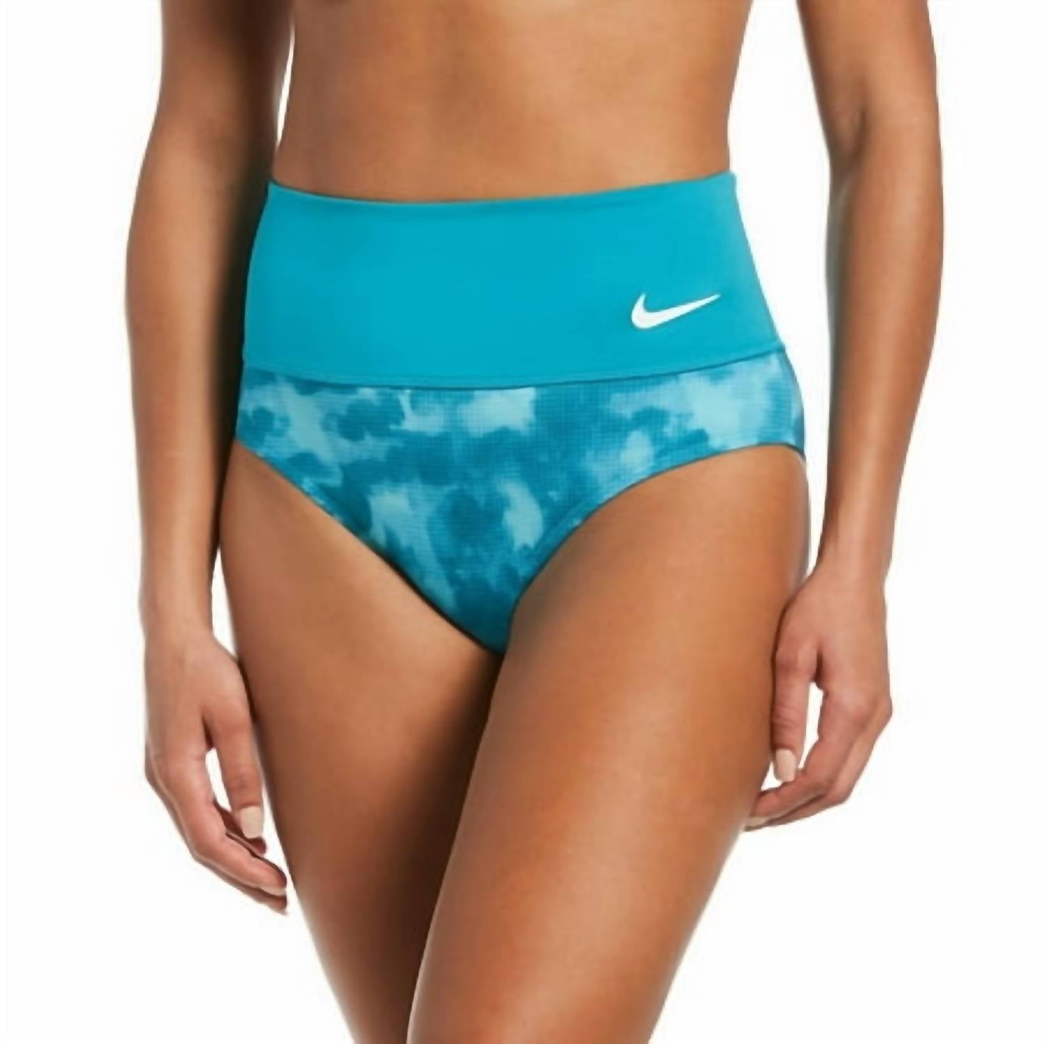 NIKE Cloud-dye High-waist Bikini Swim Bottom in aqua - women's swimwear