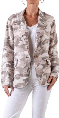 Gigi Moda - Sabrina Camo Linen Blazer