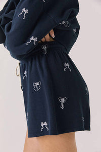 Chaser Tossed Bows Shorts in navy - women's shorts - alternate view