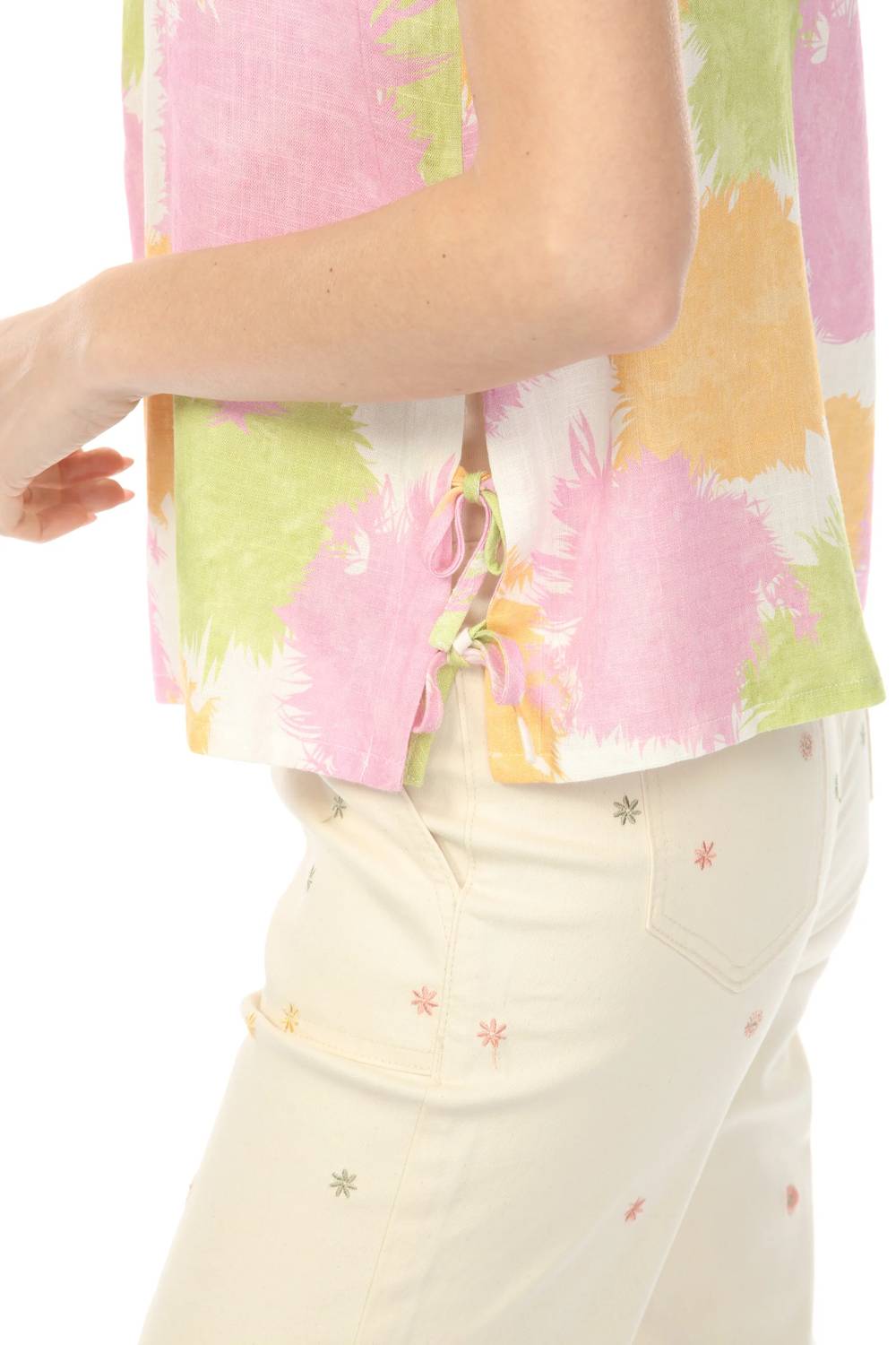 Charlie B - Side Ties Printed Sleeveless Top