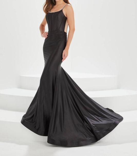 Tiffany Designs - Off Shoulder Corset Mermaid Dress