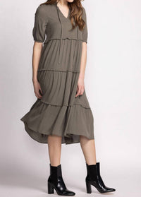 PINK MARTINI Zoey Midi Dress in olive - women's dress - view 5