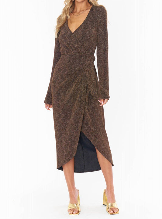 Kimora Sparkle Knit Wrap Dress