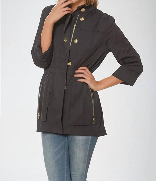 Ciao-Milano - Anna Waterproof Cinch Waist Rain Jacket