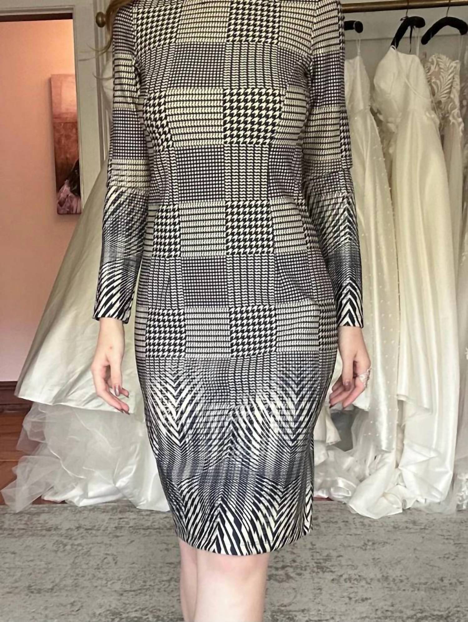 Isle Apparel - Long Sleeve Scuba Midi Dress