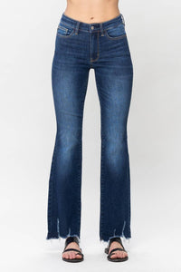 Judy Blue Mid-rise Non Distressed Hem Bootcut Jeans in blue - women's jeans - detail view