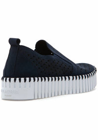 Ilse Jacobsen Women's Tulip 141 Platform Slip On Shoes in dark indigo - women's sneaker - detail view