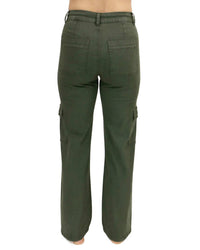 Grace and Lace Women's Sueded Twill Cargo Pants in deep green - women's pants - alternate view