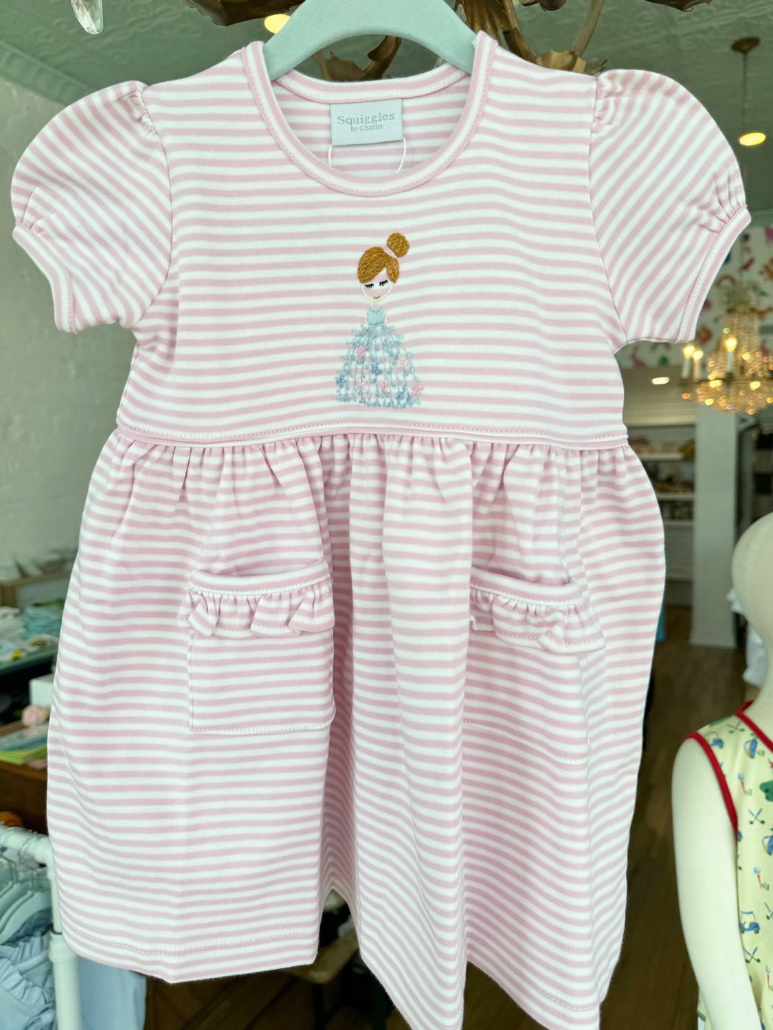 SQUIGGLES Girls Stitched Princess Dress in pink - kids' dress