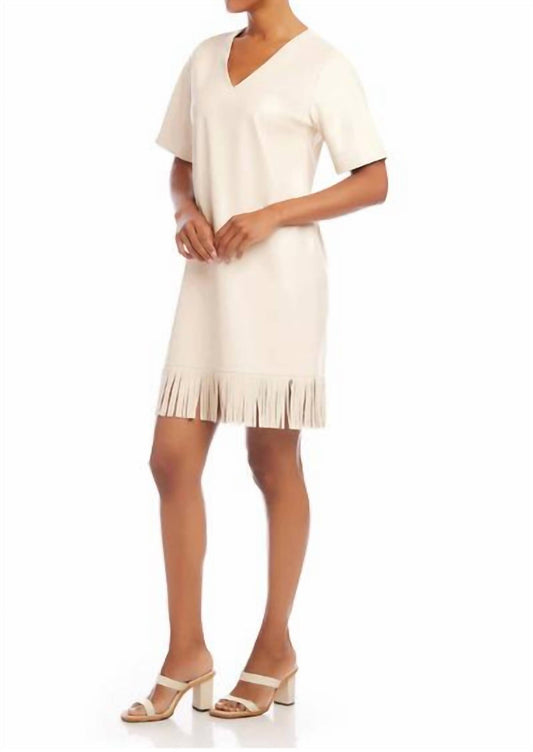 Karen Kane - Faux Leather Dress With Fringe