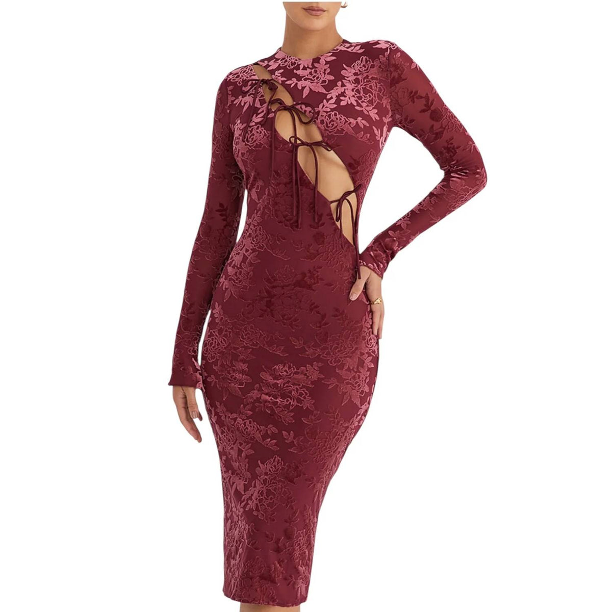 Mistress Rocks - Devoré Velvet Midi Dress