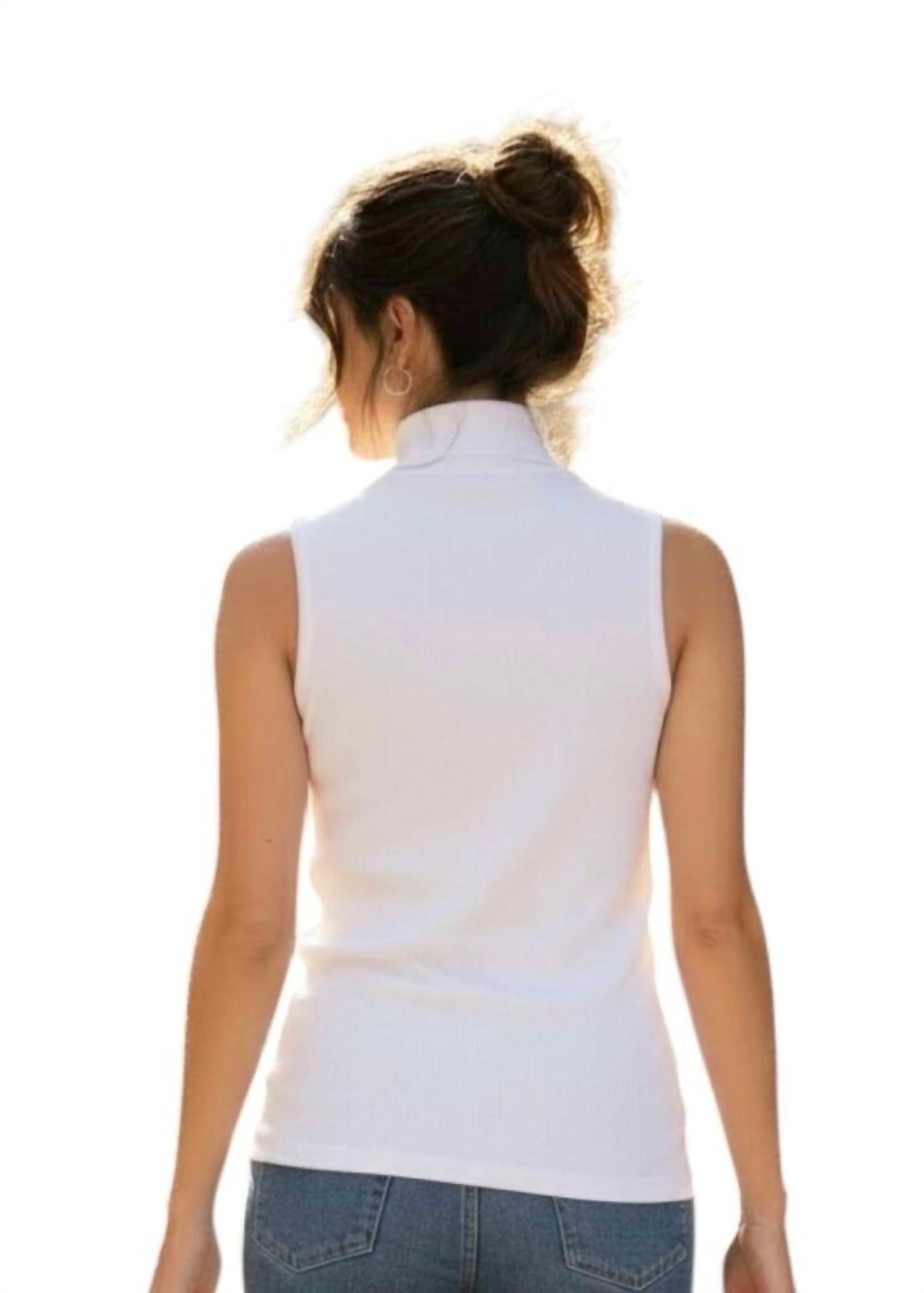 Brunello Cucinelli - Ribbed Sleeveless Turtleneck Top