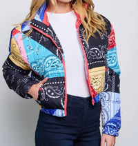 36 Point 5 - Adrienne Paisley Bandana Puffer Jacket