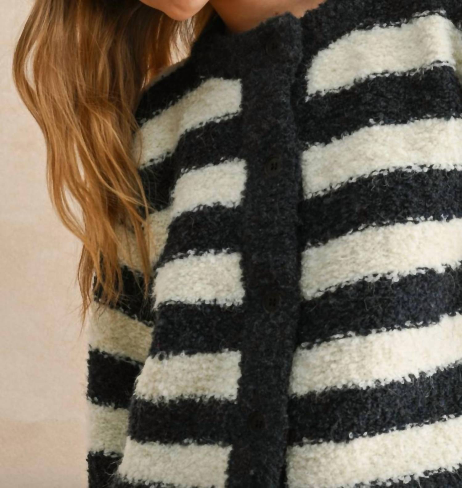 Miou Muse - Boucle Effect Sweater Cardigan