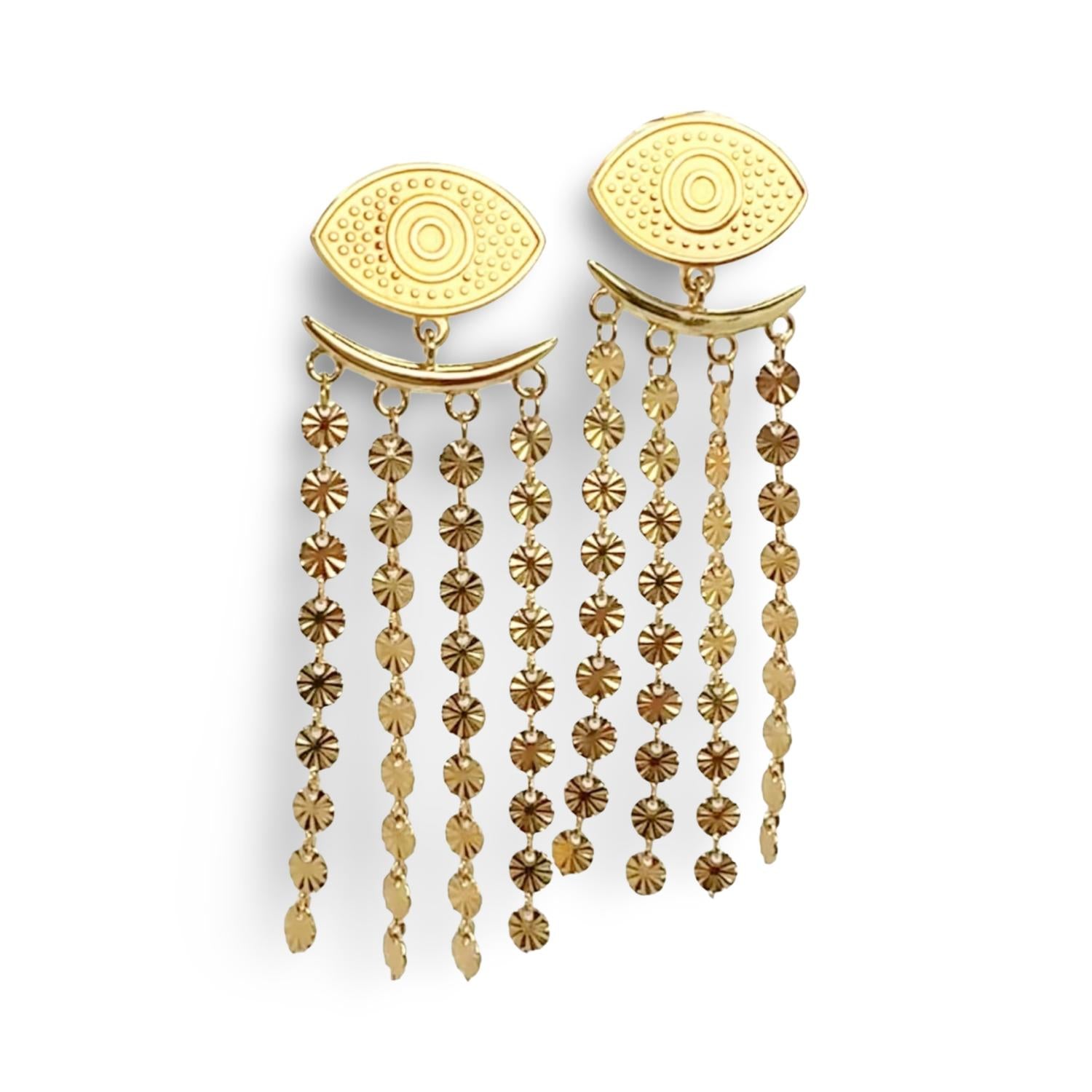 Jagged Halo Jewelry - Women's Cleo Evil Eye Earrings