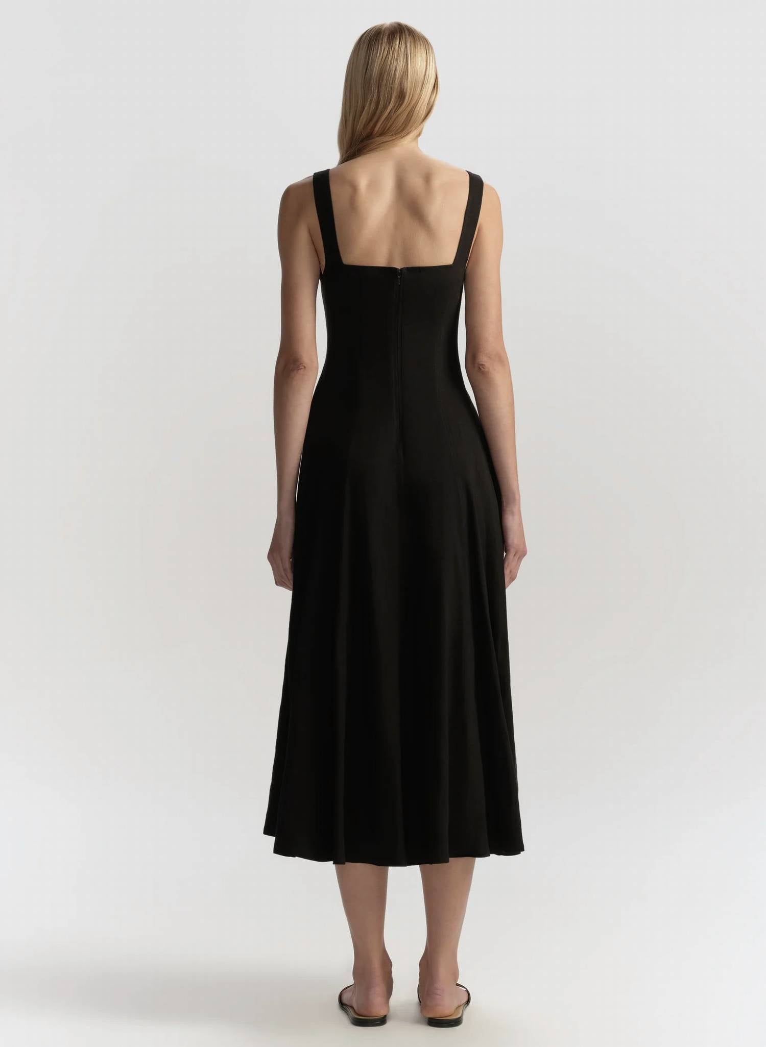 A.L.C. - Hayes Button Front Linen Midi Dress
