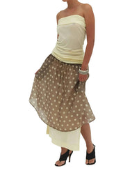 Find Me Now - Ruched Polka Dot Midi Skirt