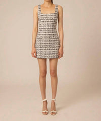 GILNER FARRAR Elowen Dress in tweed with pearls - women's dress
