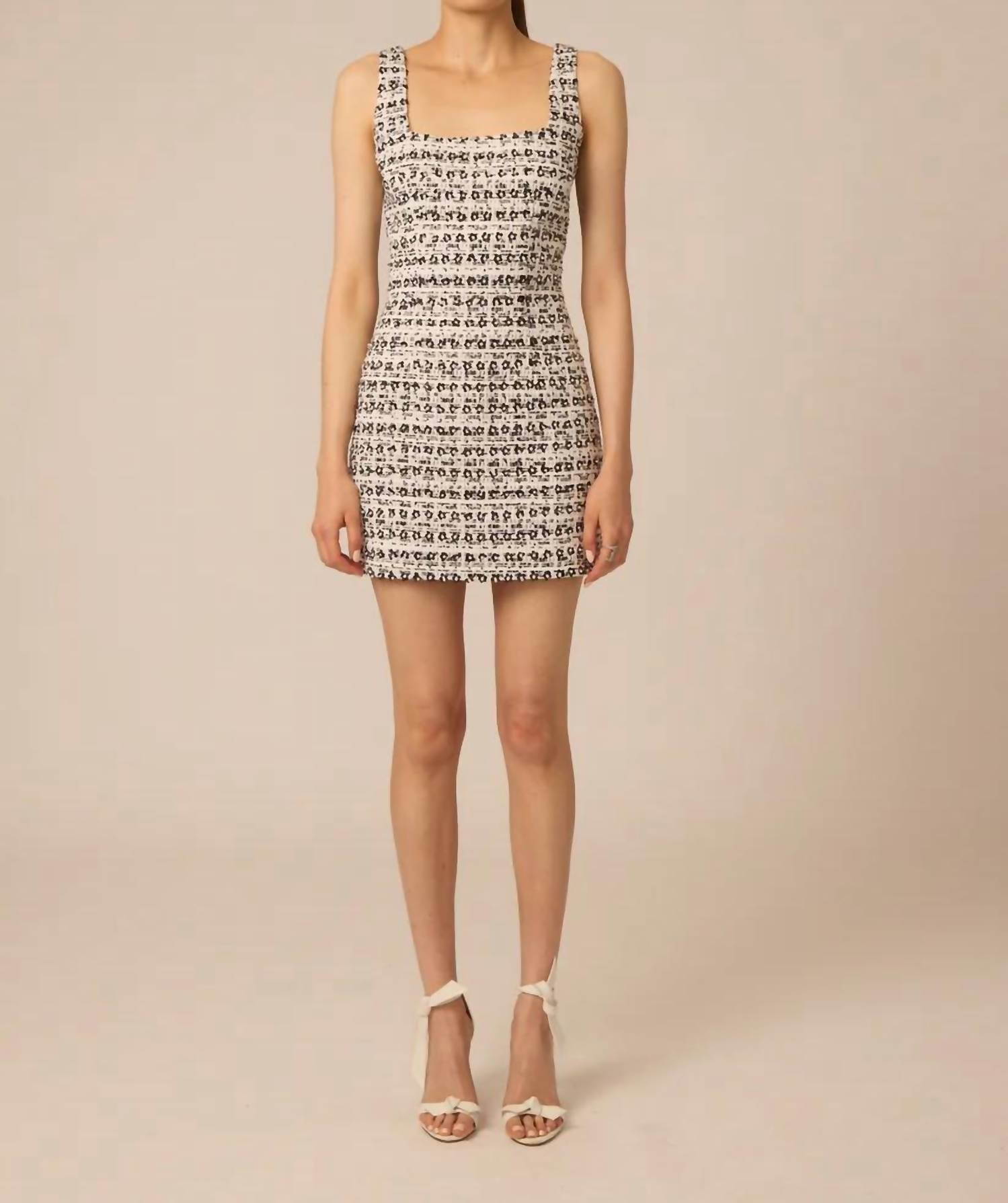 GILNER FARRAR Elowen Dress in tweed with pearls - women's dress