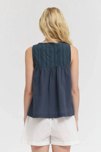 Grade & Gather - V-neck Eyelet Tank