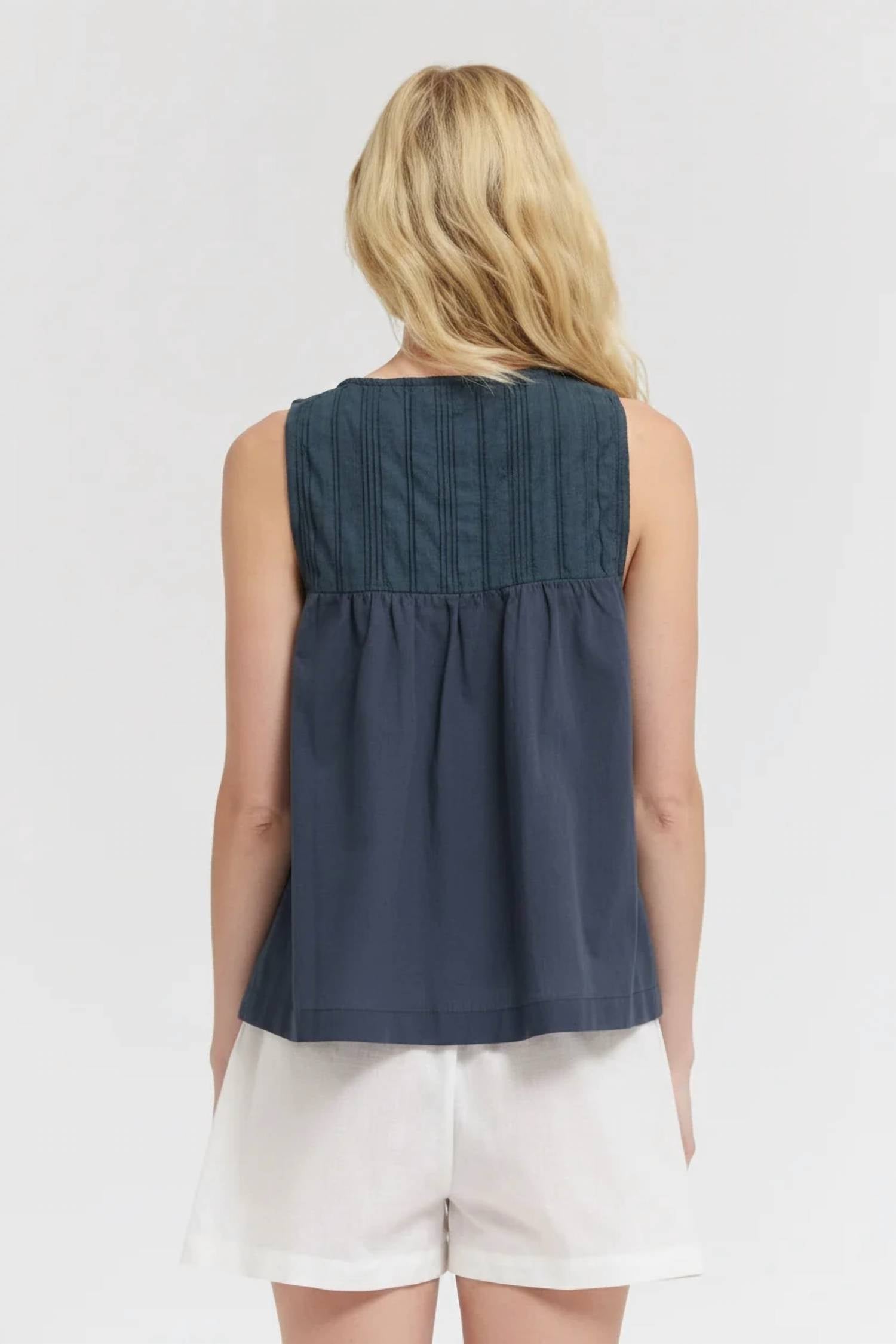 Grade & Gather - V-neck Eyelet Tank