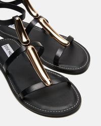 STEVE MADDEN Women's Alma Strappy Sandals in black leather - women's sandal - view 4