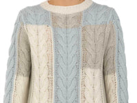 LE TRICOT PERUGIA Giro Collo Sweater in offwhite grey sky - women's sweater - detail view