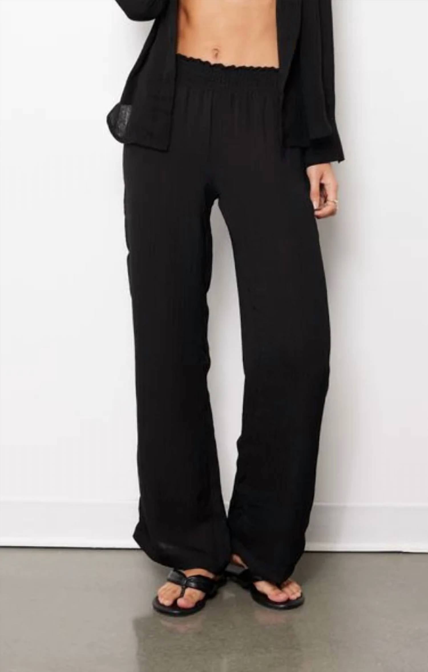 Bobi - Smocked Wide Leg Pant