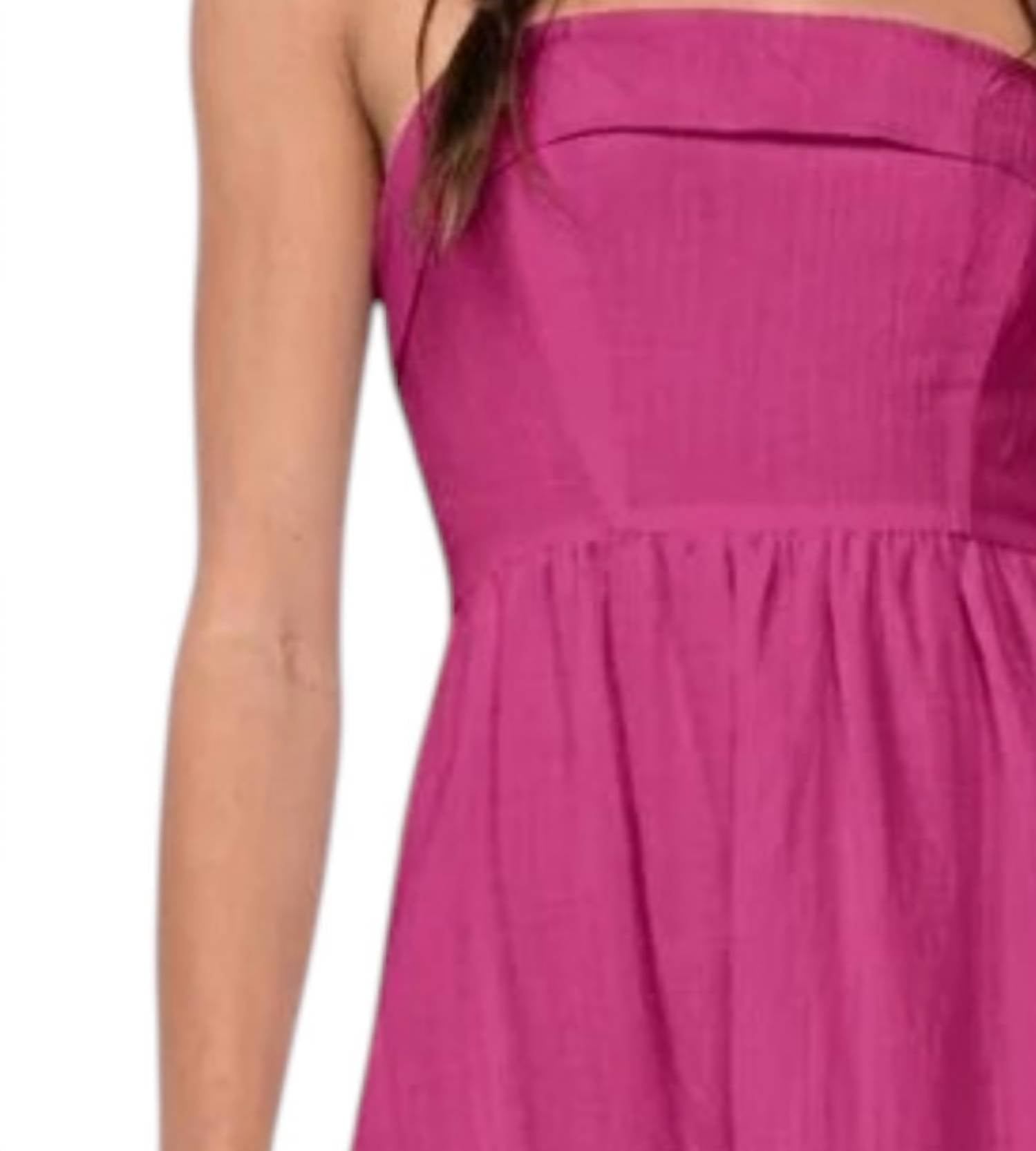 Sky To Moon - Solid Strapless Flare Dress