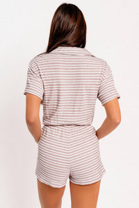 Le Lis - collared short sleeve romper