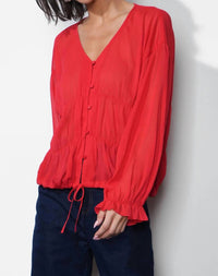 Greylin - Lainey Flowy Button Front Blouse