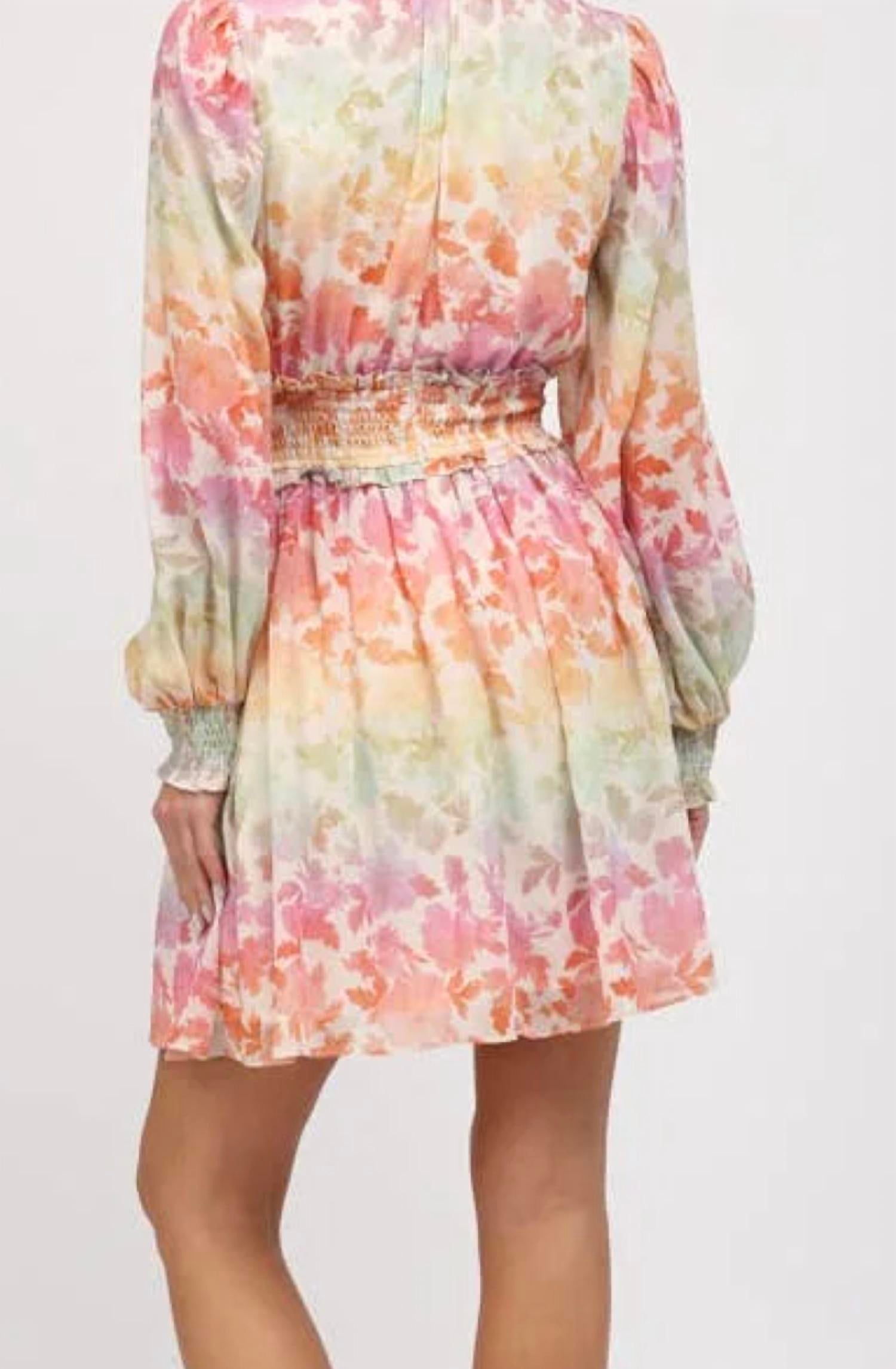Fate - Smocked Detail High Neck Dress