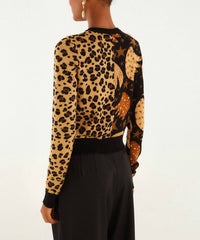 Farm Rio - Banana Leopard Mixed Cardigan