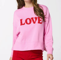 Shiraleah Love Relaxed Sweatshirt in pink - women's sweater