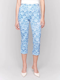 Charlie B - Printed Stretch Pull On Capri Pant