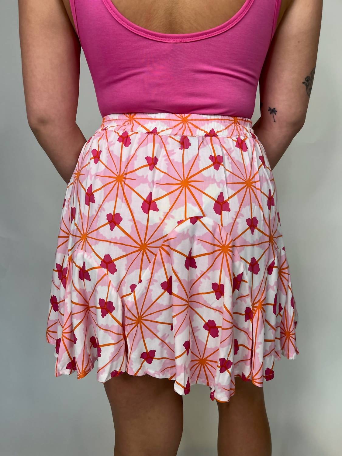Romi The Brand Spring Mini Skirt in pink - women's skirt - alternate view