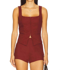 NIA Brice Vest in burgundy - women's jacket
