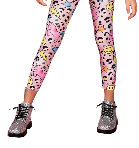 Lola + The Boys - Girls Emoji Unicorn Leggings