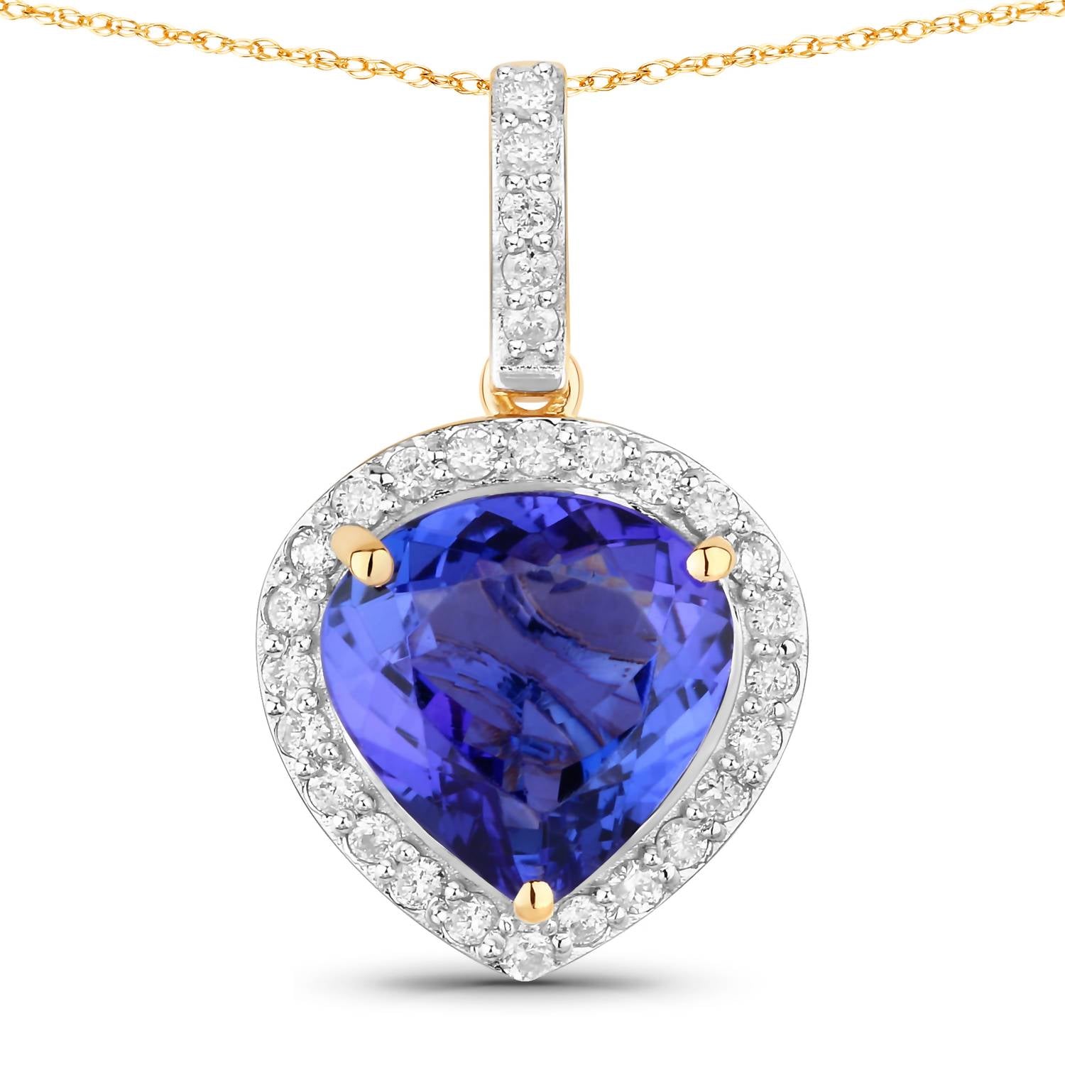 Diana M Jewels - Women's Heart Natural Tanzanite Pendant Necklace (2.73 Ct) - Signature