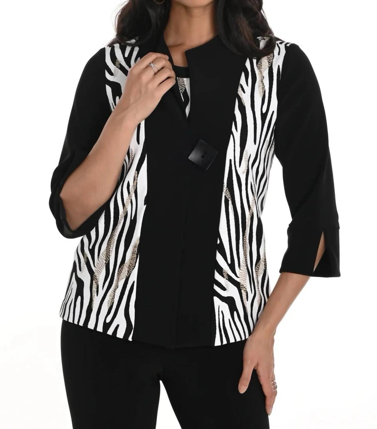Frank Lyman - Zebra Print Cover Up Jacket