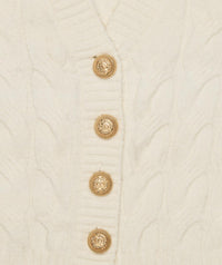 8apart Junior Women's Maisie Cable Cardigan in ivory - women's cardigan - alternate view